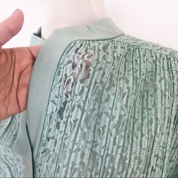 New Vintage 80s Mint Secretary Midi Dress Lace Geek Women Size XL USA Made - Picture 10 of 10
